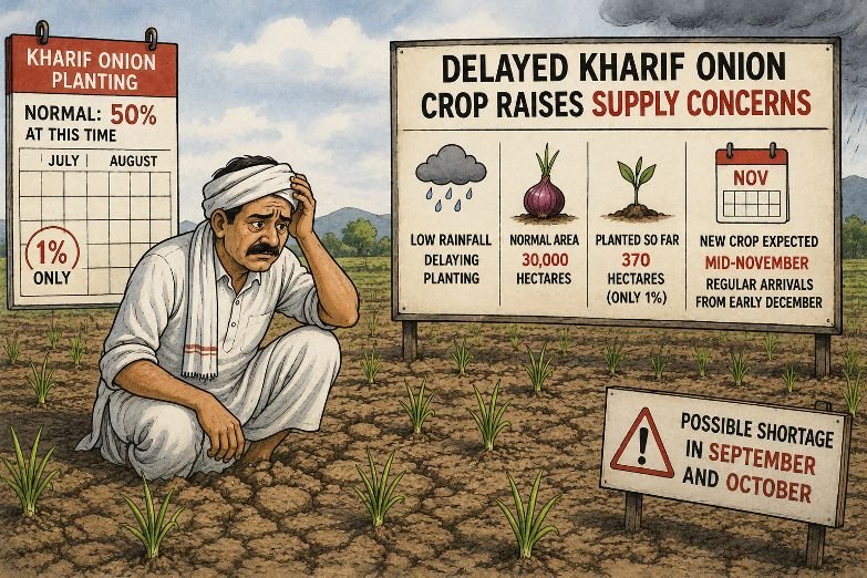 Delayed Kharif Onion Crop Raises Supply Concerns
