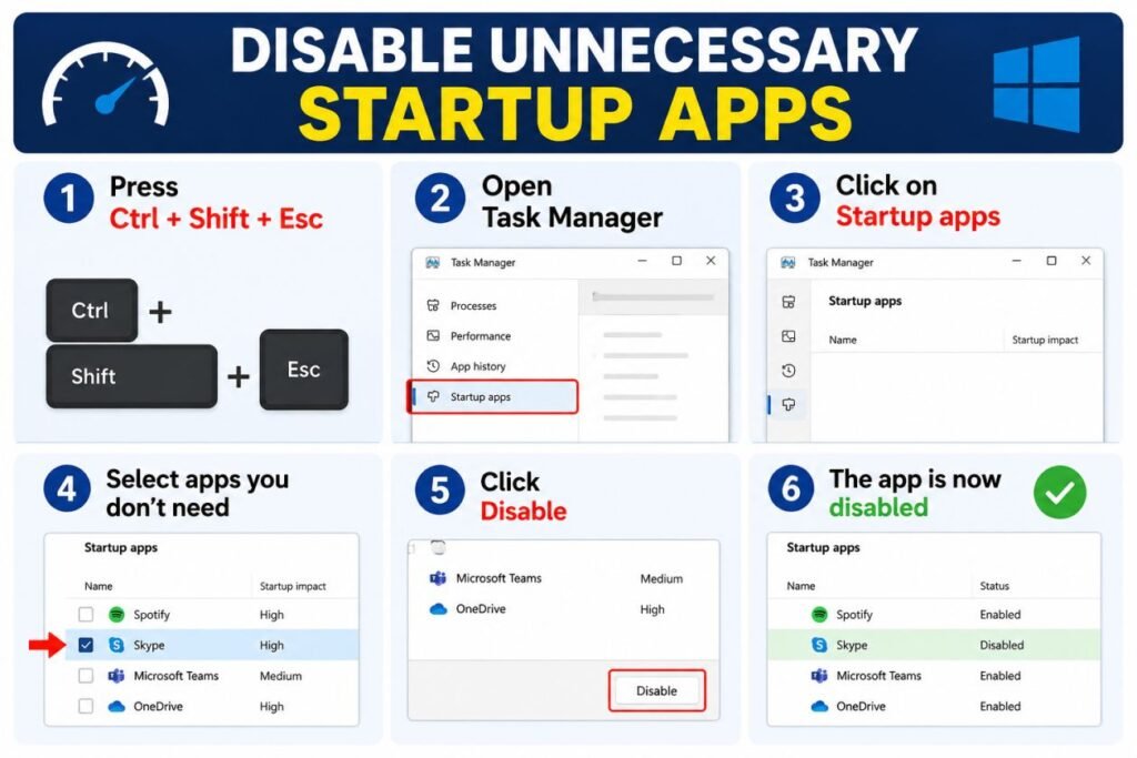 Disable Unnecessary Startup Apps