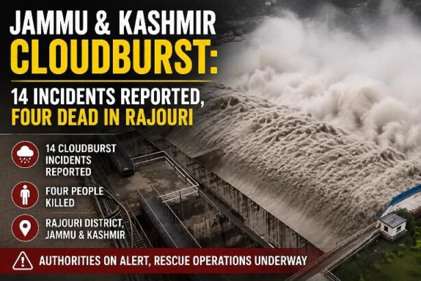 Jammu and Kashmir Cloudburst: 14 Incidents Reported, Four Dead in Rajouri
