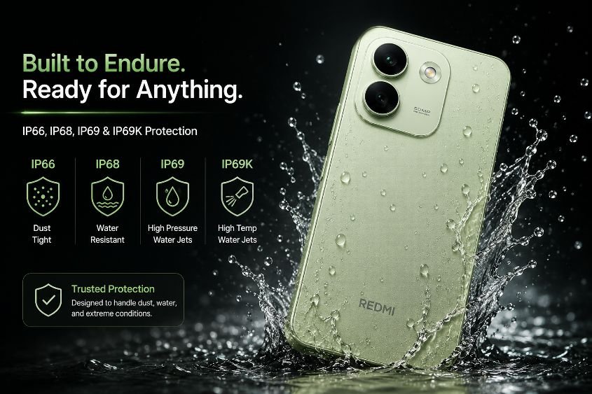 Redmi Note 17 Pro Max 5G IP66, IP68, IP69 and IP69K Protection