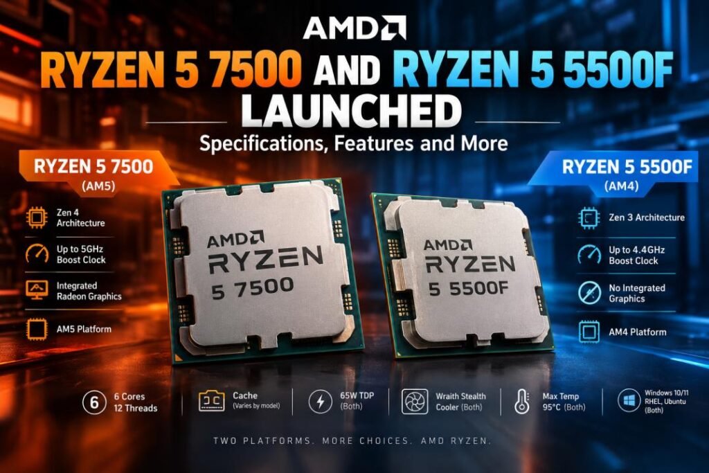AMD Ryzen 5 7500 and Ryzen 5 5500F Launched