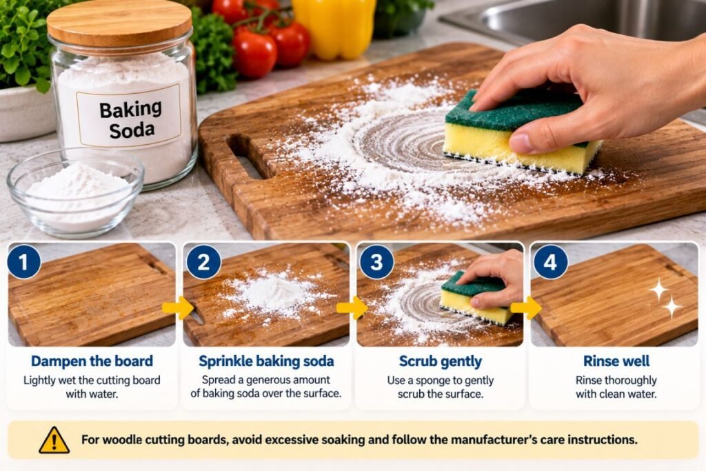 Clean Cutting Boards with Baking Soda