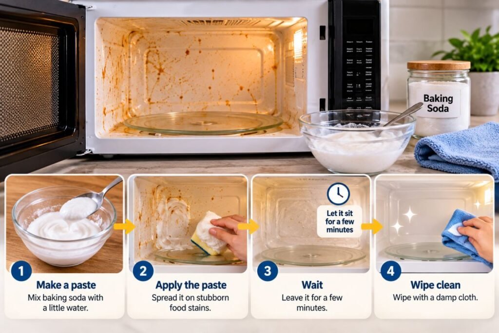 Clean Microwave with Baking Soda