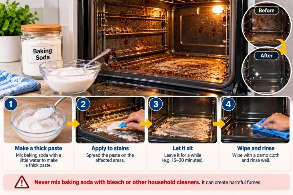 Clean Oven with Baking Soda