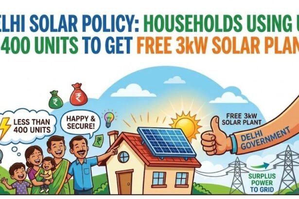 Delhi Solar Policy: Households Using Up to 400 Units to Get Free 3kW Solar Plants