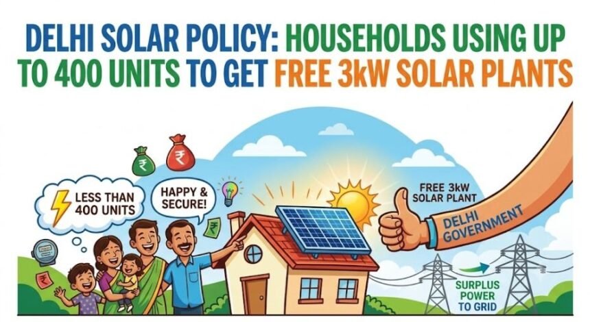 Delhi Solar Policy: Households Using Up to 400 Units to Get Free 3kW Solar Plants