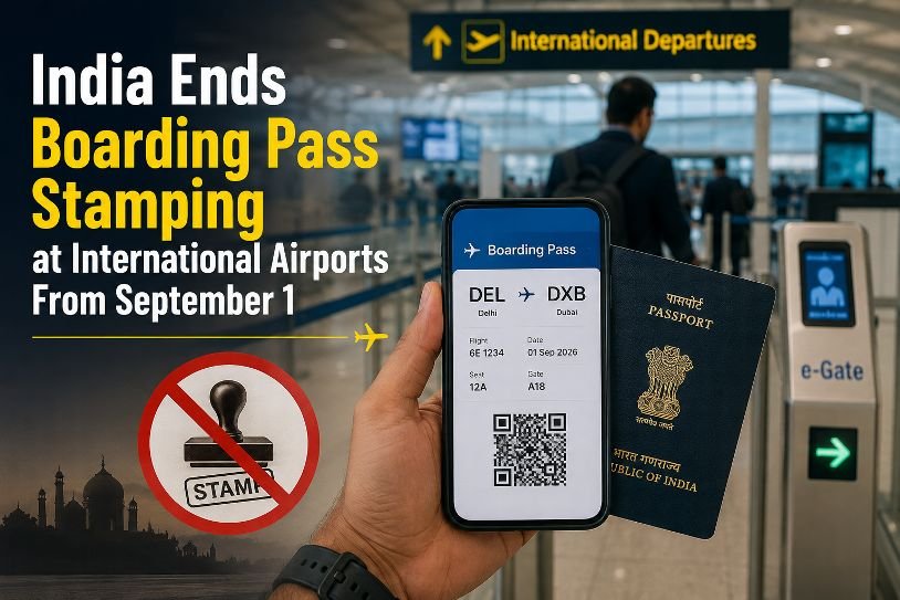 India Ends Boarding Pass Stamping at International Airports From September 1