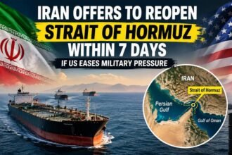 Iran Offers to Reopen Strait of Hormuz Within 7 Days if US Eases Military Pressure