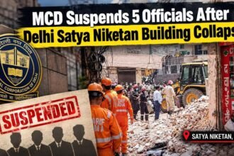 MCD Suspends 5 Officials After Delhi Satya Niketan Building Collapse