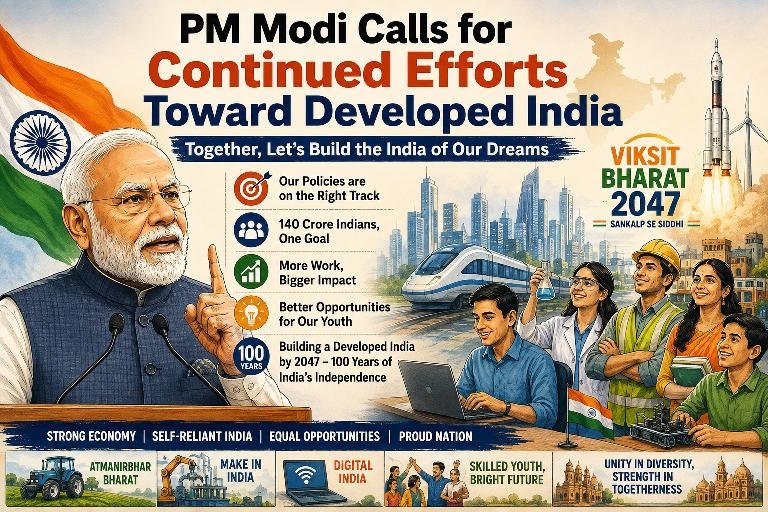 PM Modi Calls for Continued Efforts Toward Developed India