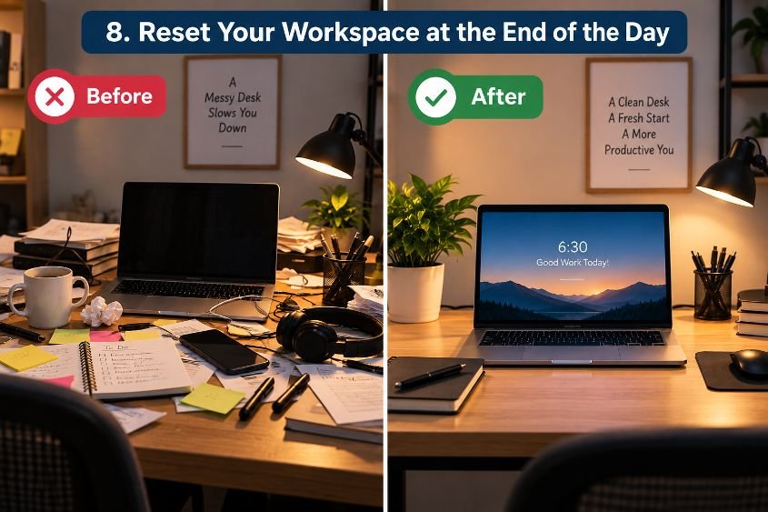 Reset Your Workspace at the End of the Day