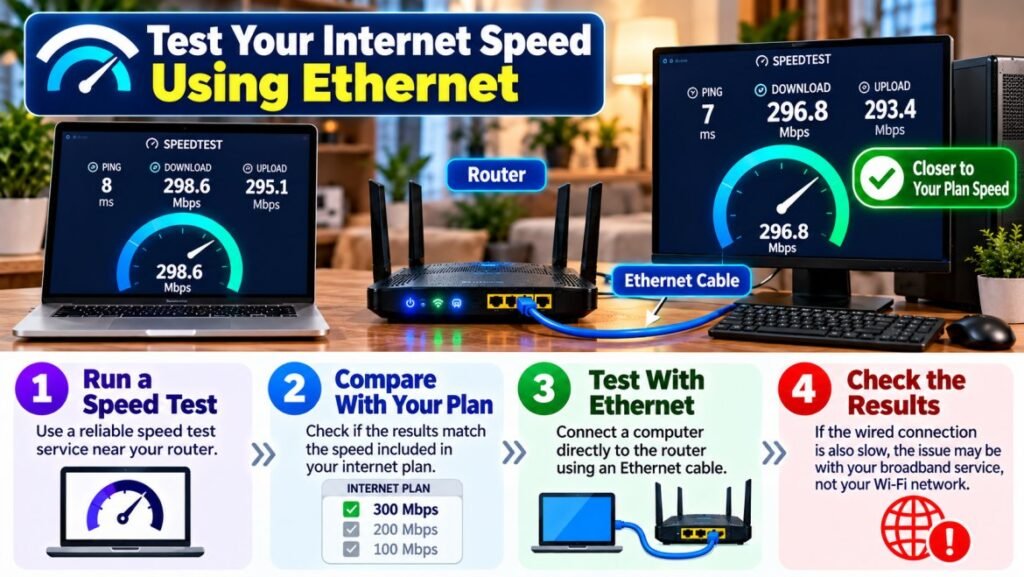 Test Your Internet Speed Using Ethernet