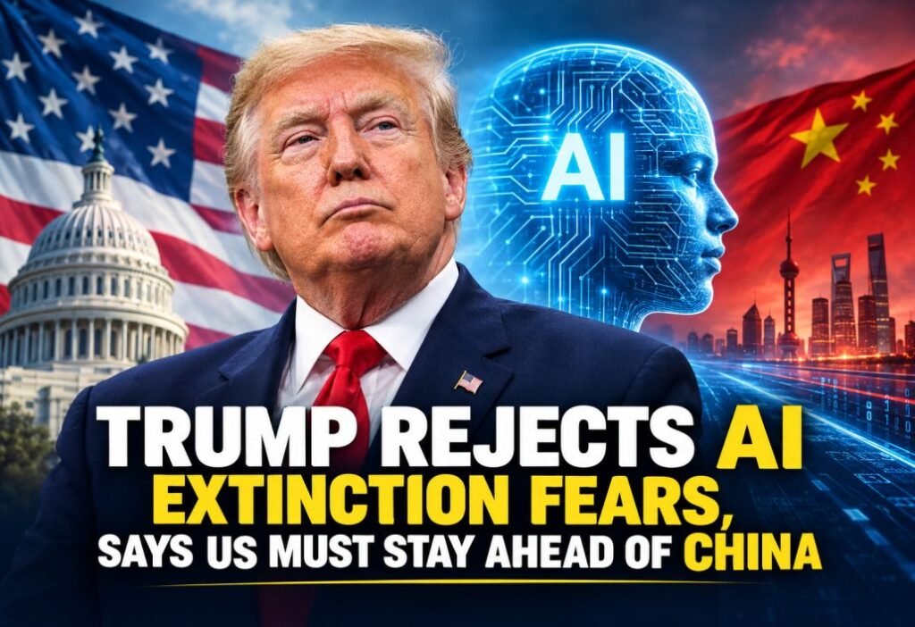 Trump Rejects AI Extinction Fears, Says US Must Stay Ahead of China