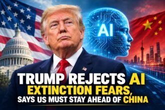 Trump Rejects AI Extinction Fears, Says US Must Stay Ahead of China
