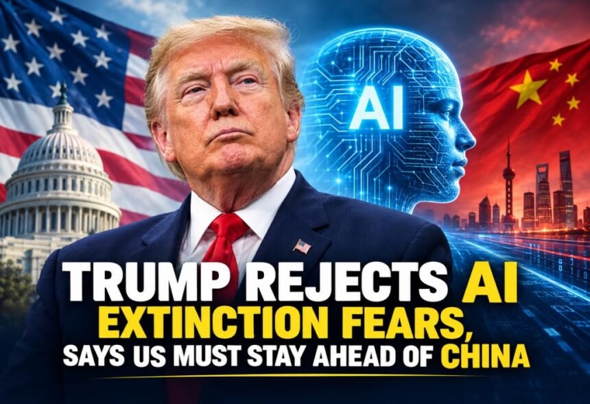 Trump Rejects AI Extinction Fears, Says US Must Stay Ahead of China