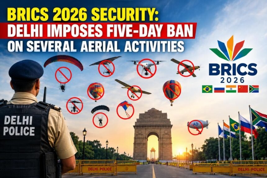 Delhi Police impose a five-day ban on drones, kites, balloons and other aerial activities ahead of the BRICS 2026 summit
