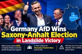 AfD celebrates landslide victory in Saxony-Anhalt election with around 44% support