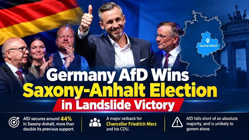 AfD celebrates landslide victory in Saxony-Anhalt election with around 44% support