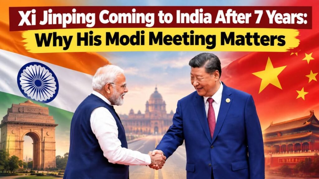 Xi Jinping and PM Modi shake hands as Xi Jinping prepares to visit India after seven years