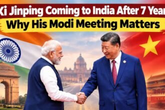 Xi Jinping and PM Modi shake hands as Xi Jinping prepares to visit India after seven years